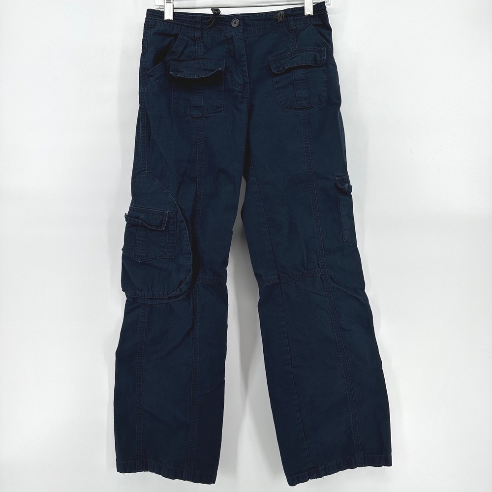 John Galt Brandy Melville Navy Blue Cargo Pants Cotton Utility MH500-Z363